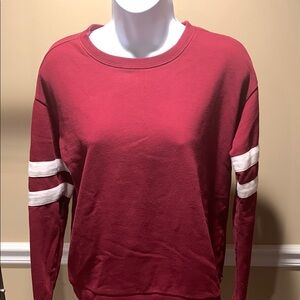 Forever 21 Red and White Crew Neck Sweater with Stripes